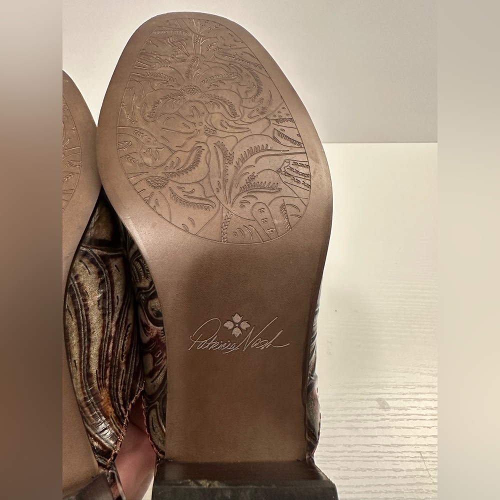 Patricia Nash Tilly Multicolor Leather Mules Size 9.5 - Picture 8 of 13